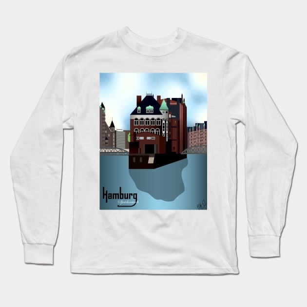 Hamburg Long Sleeve T-Shirt by Racoart